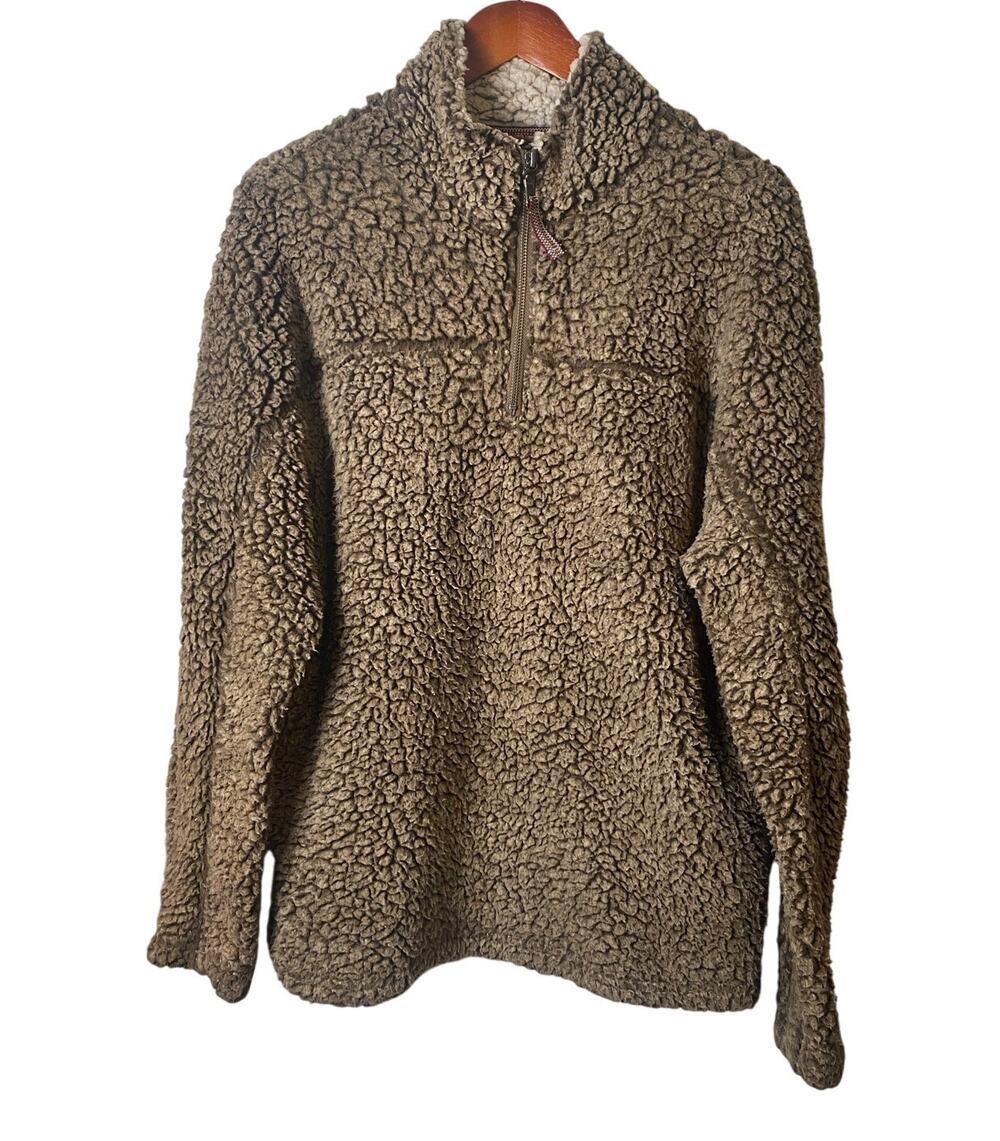 Exclusive True Grit by Hinton and Hinton Brown Sherpa Pullover Size Small